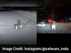 Toddler Appears On Road In Noida As Driver Averts Tragedy, Dashcam Clip Viral