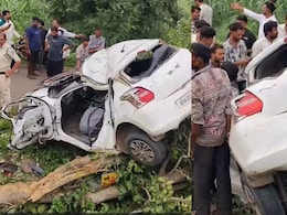धार में रॉन्ग साइड से आ रही बस को बचाने में 25 फीट गहरे गड्ढे में गिरी कार, 1 की मौत; 2 गंभीर