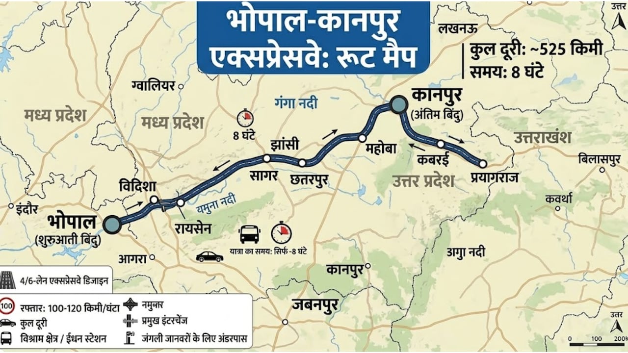 भोपाल से 7 घंटे में आगरा, यूपी-एमपी को जोड़ेगा ये एक्सप्रेसवे, सागर, विदिशा, महोबा तक हाईस्पीड कनेक्टिविटी