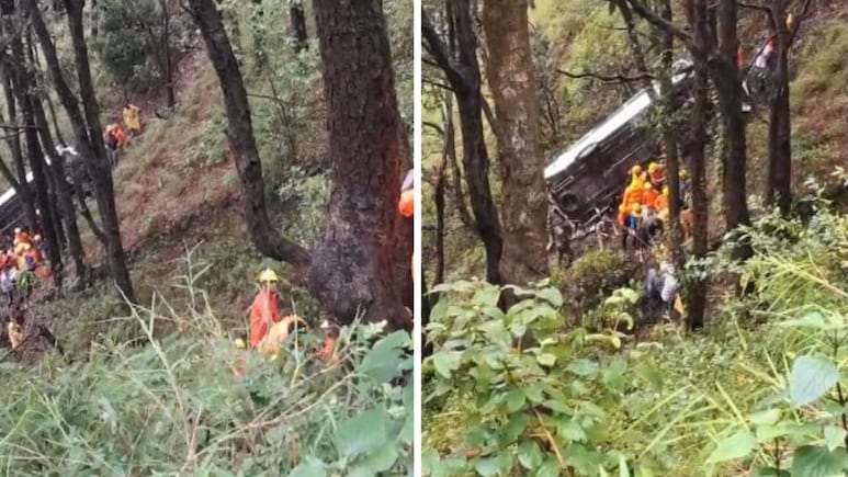 22 Injured As Bus Carrying Faridabad Tourists Falls Into Gorge In Uttarakhand