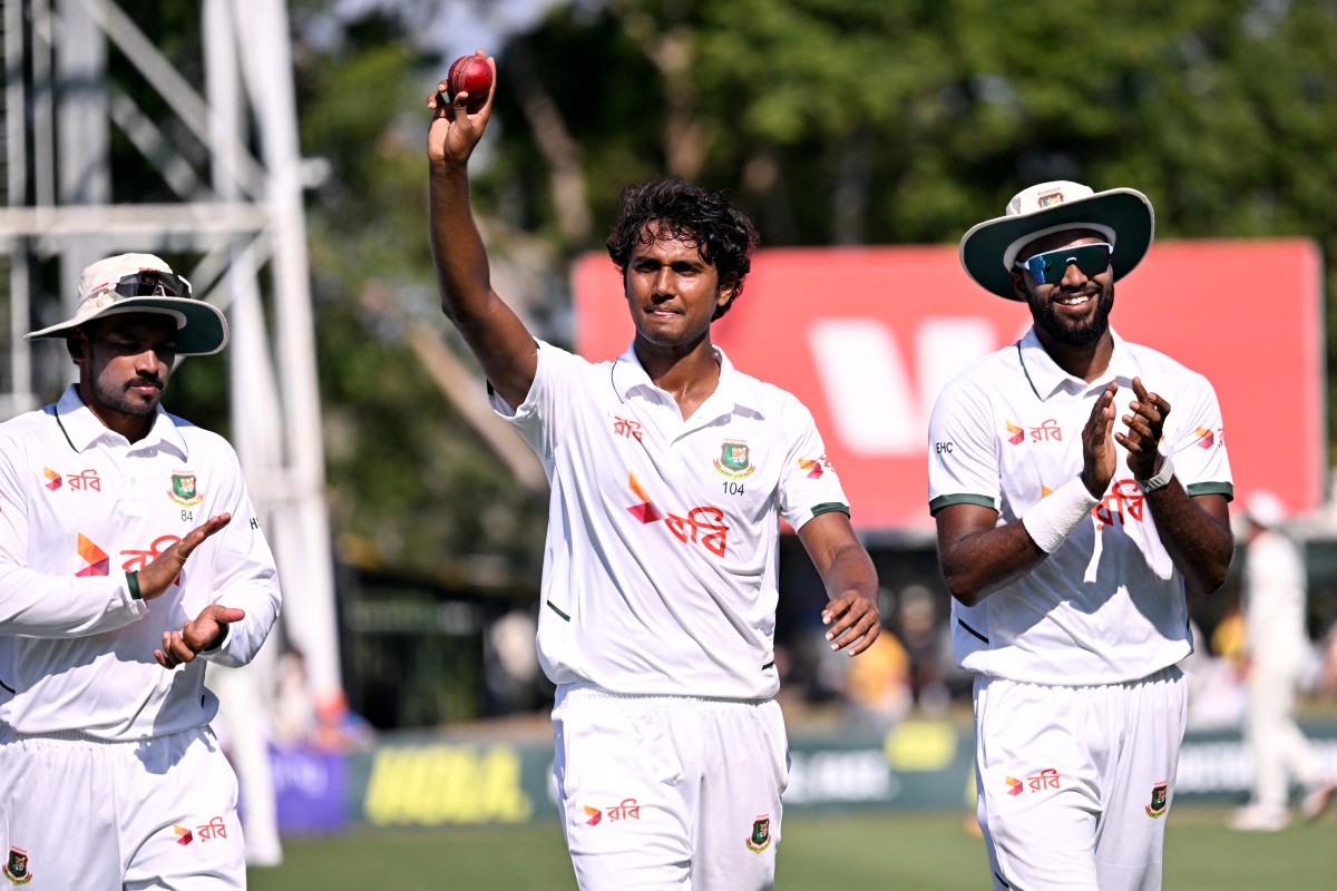 Hasan Mahmud’s six-wicket haul helps Bangladesh dismiss Australia for 198 in first Test