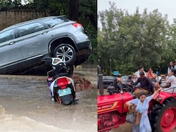 Tractors To Rescue As Gurgaon Rains Drown Honda City, Toyota Fortuner Alike: Video