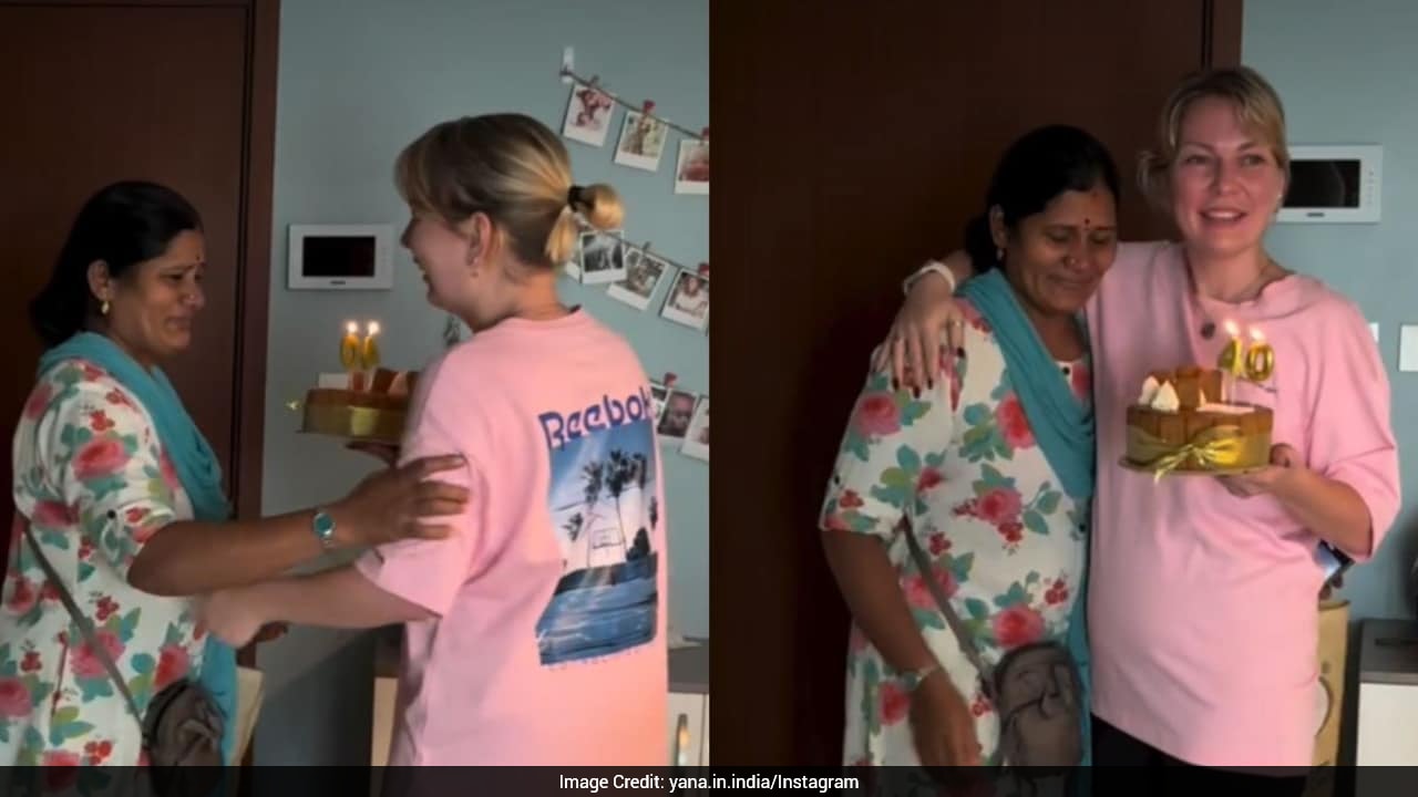 Foreigner Surprises House Help With Birthday Cake, Emotional Moment Leaves Her In Tears