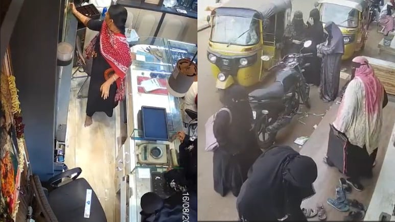On Camera, Women In Burqa Pose As Customers, Steal Gold Necklace From Telangana Shop