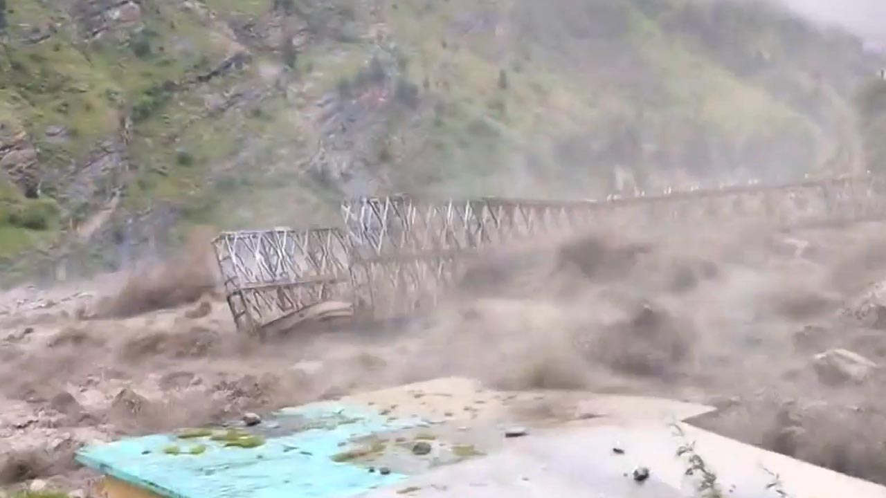 On Camera, Uttarakhand Bridge Swept Away In Seconds Due To Strong Currents