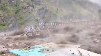 On Camera, Uttarakhand Bridge Swept Away In Seconds Due To Strong Currents