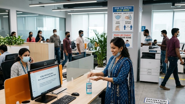 Respiratory illnesses such as H1N1 can spread in corporate offices