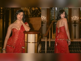 Pooja Hegde's Red Corset Saree Is The Perfect Blend Of Tradition And Couture