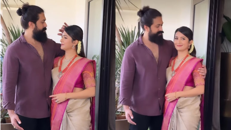 Amid <i>Toxic</i> Backlash, Yash's Sweet Video Fixing Wife Radhika Pandit's Hair Goes Viral