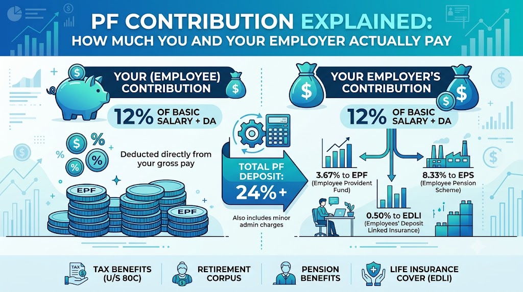 PF Contribution Explained: How Much You And Your Employer Actually Pay