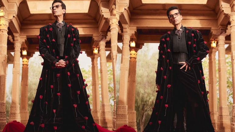 Karan Johar Serves Gothic Glam In Custom Manish Malhotra For The <i>Traitors 2</i>