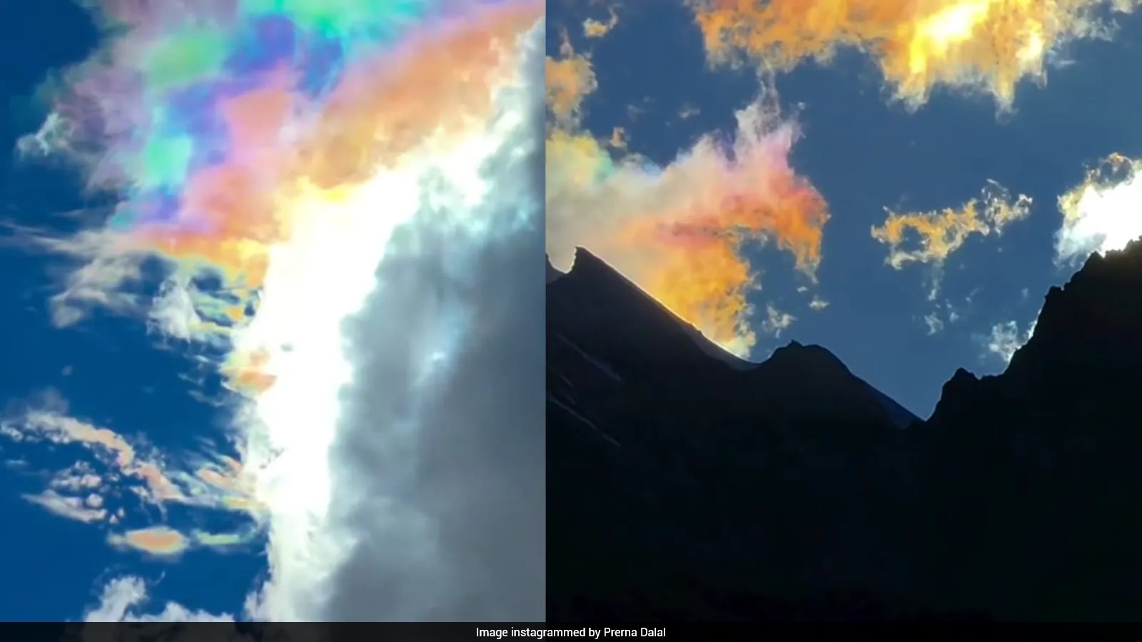 Rare Rainbow-Colored Cloud Iridescence Observed and Photographed Over Ladakh
