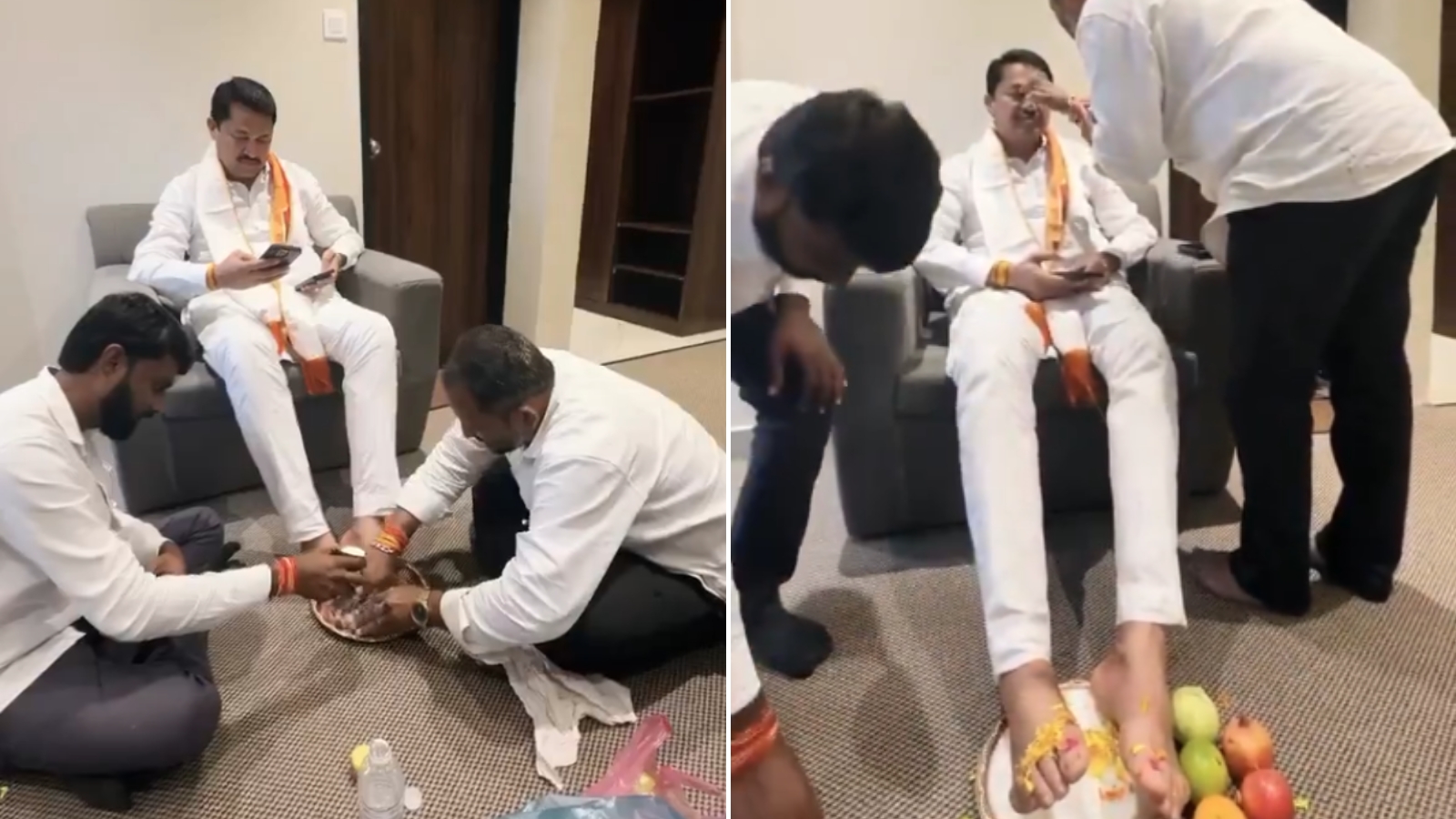 Congress Leader's Feet-Washing Video Draws BJP's 'Culture' Jibe. He Replies