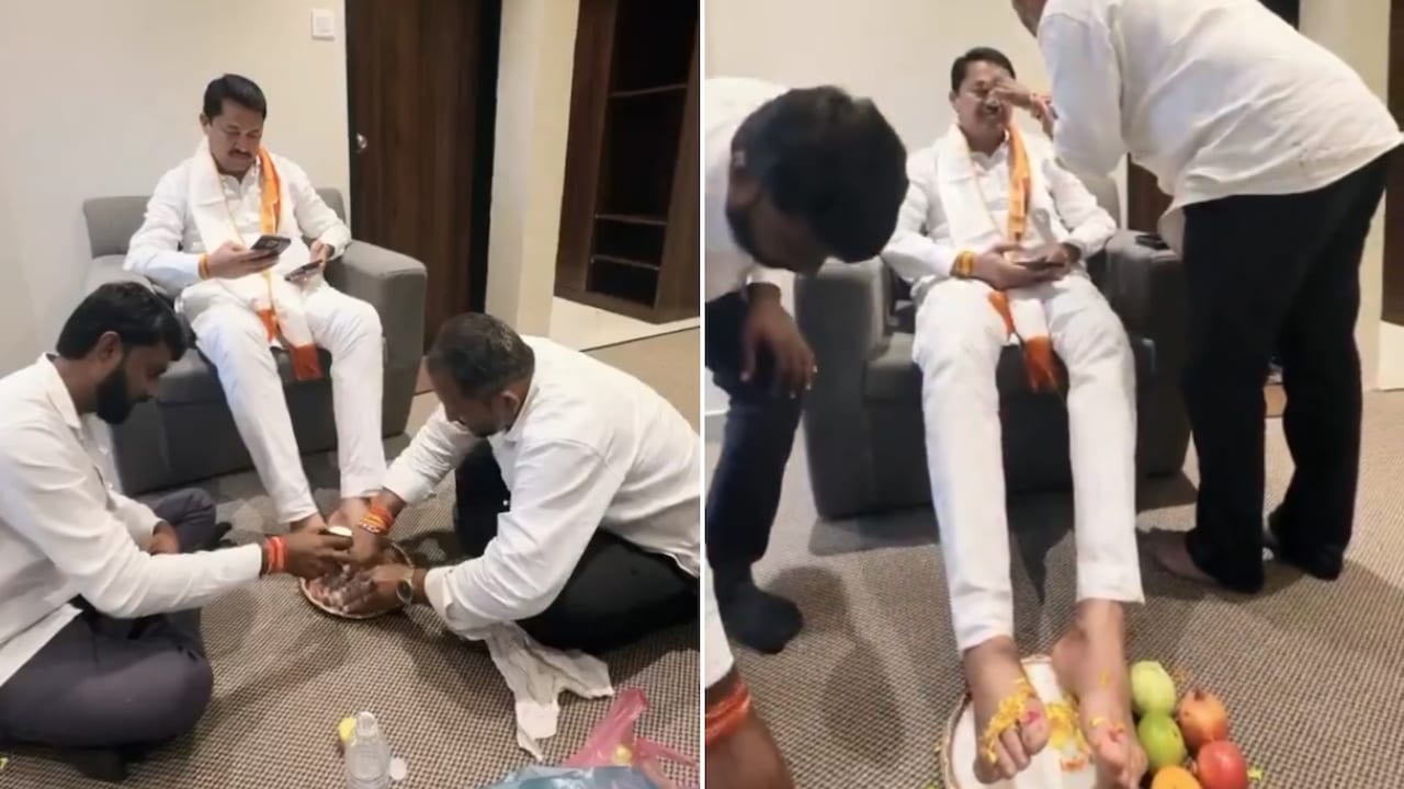 Congress Leader Nana Patole's Feet-Washing Video Draws BJP's "Culture" Jibe. He Replies