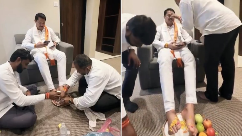 Congress Leader Nana Patole's Feet-Washing Video Draws BJP's "Culture" Jibe. He Replies