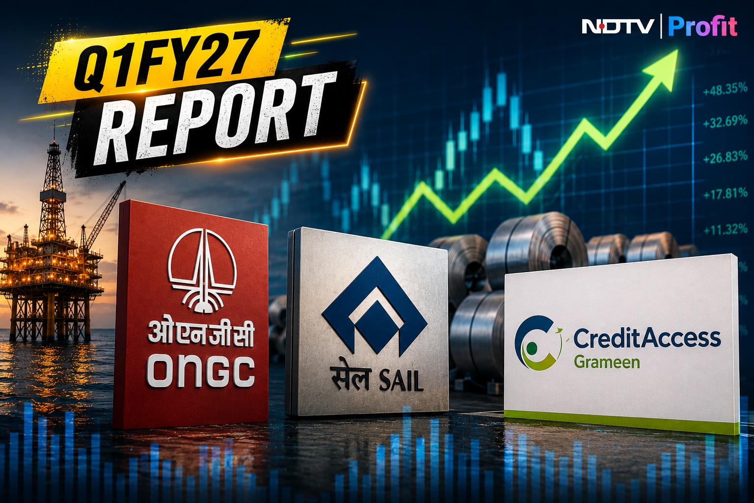 ONGC, SAIL To Credit Access Grameen - Q1 Earnings Drivers Across Large, Mid & Smallcaps