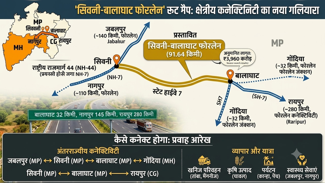 जबलपुर से गोंदिया 2 घंटे में, सिवनी, बालाघाट हाईवे रायपुर, नागपुर को जोड़ेगा, MP से महाराष्ट्र तक हाई स्पीड कनेक्टिविटी
