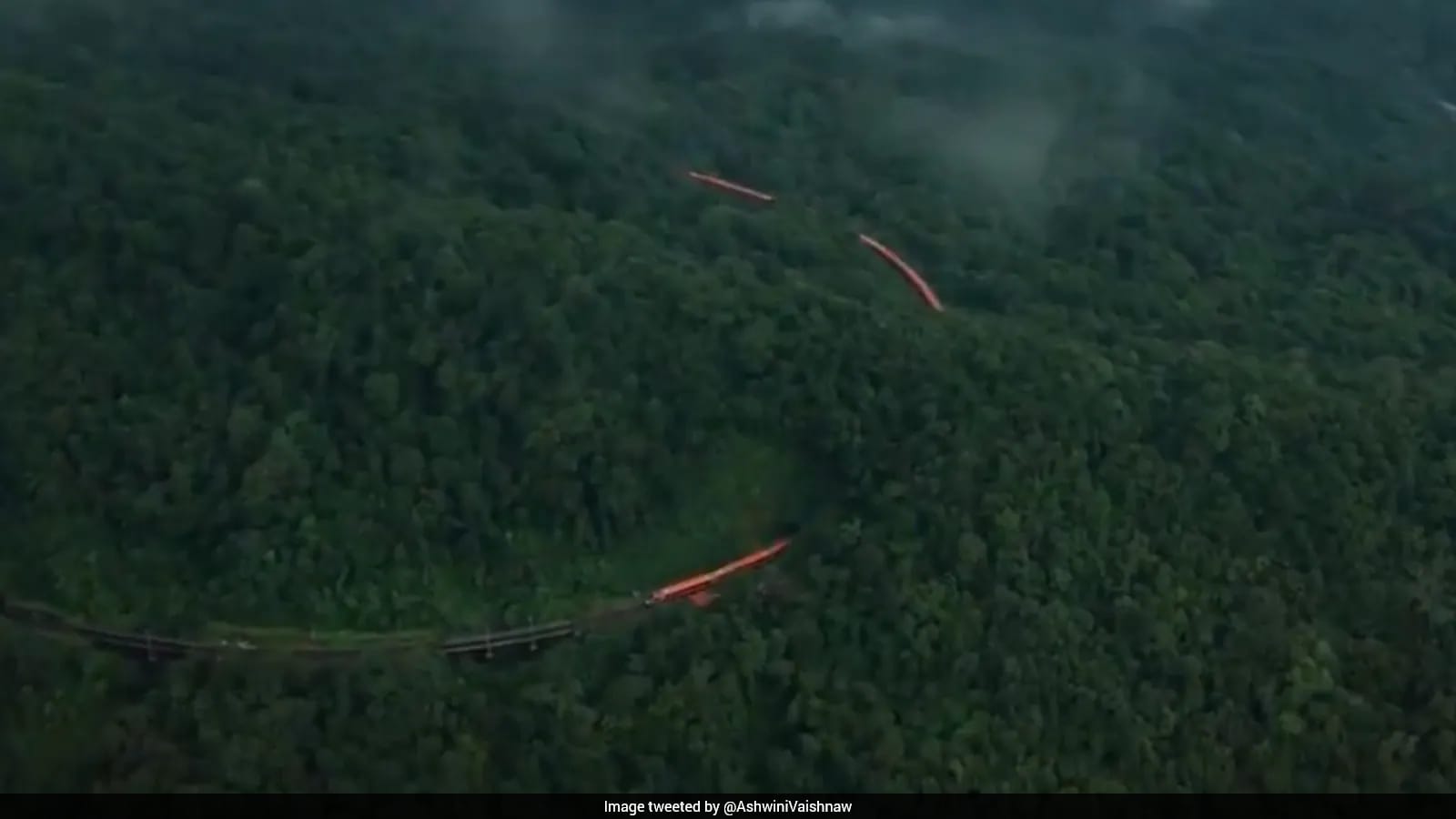 Vande Bharat Express Navigates Misty Western Ghats in Aerial Video