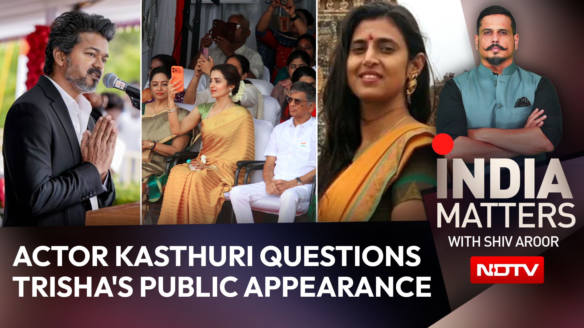 Trisha At Vijay's I-Day Event Triggers Fresh Buzz; Actor Kasthuri Questions Public Appearance