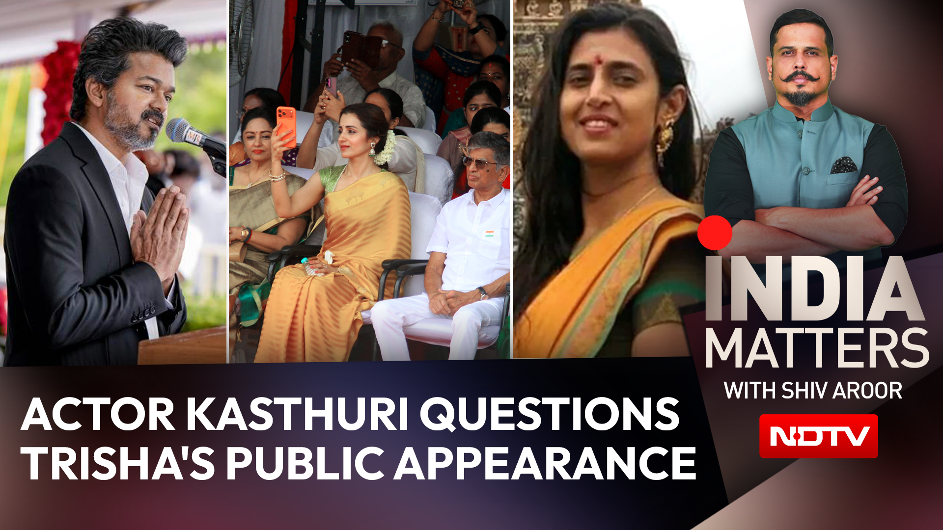 Trisha At Vijay's I-Day Event Triggers Fresh Buzz; Actor Kasthuri Questions Public Appearance