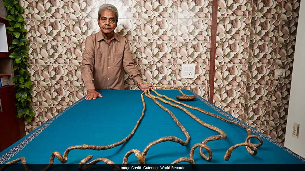 Indian Man Sets World Record With 29-Foot-Long Fingernails After Growing Them For 66 Years