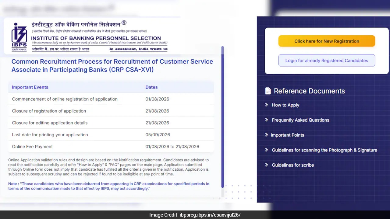 IBPS Clerk Recruitment 2026: Registration Opens For 11403 Posts, Direct Link Here