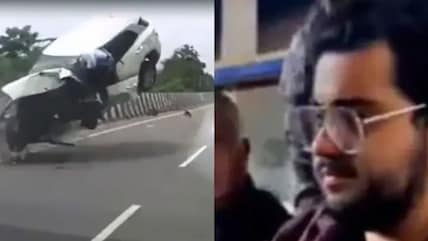 Dashcam Video Shows Atiq Ahmed's Son's Car Crashing Into Roadside, Killing 2