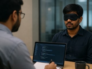 पहले कभी नहीं देखा ऐसा इंटरव्यू! AI Engineer से आंखें बंद करके जवाब देने को कहा
