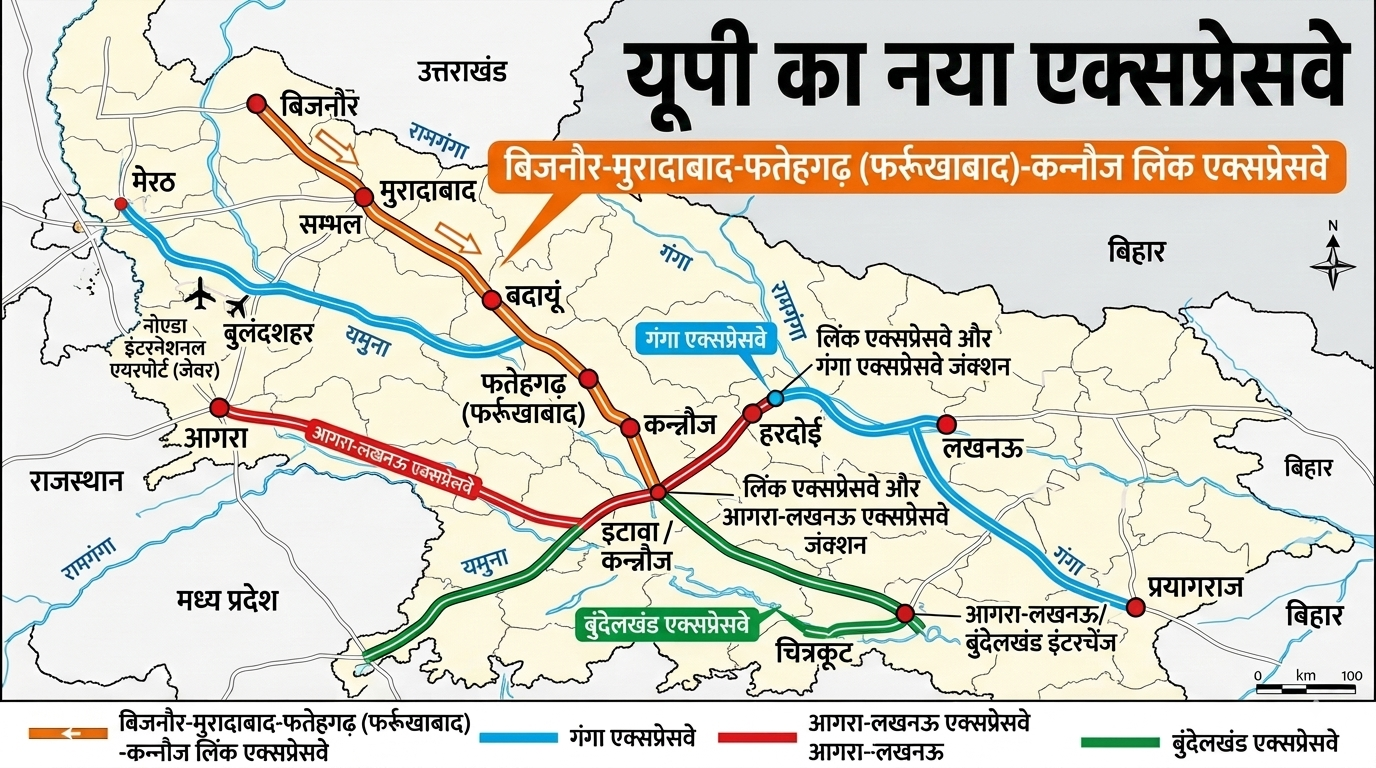 बिजनौर-मुरादाबाद से कन्नौज तक नया एक्सप्रेसवे, पूर्वांचल-वेस्ट UP को रफ्तार, गंगा एक्सप्रेसवे-बुंदेलखंड कनेक्ट