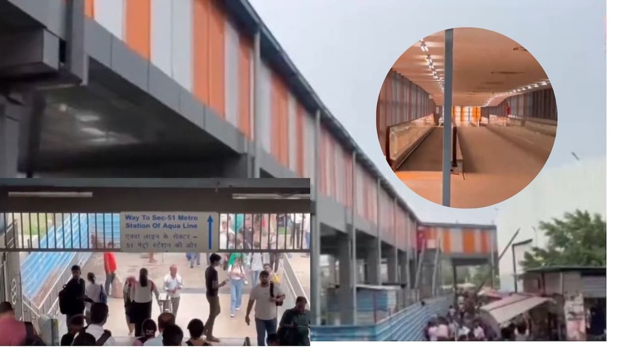 नोएडा के मेट्रो स्टेशन पर IGI एयरपोर्ट जैसी सुविधा, शुरू हो रहा AC स्काईवॉक, सेक्टर-51 से 52 मेट्रो जाना एकदम आसान
