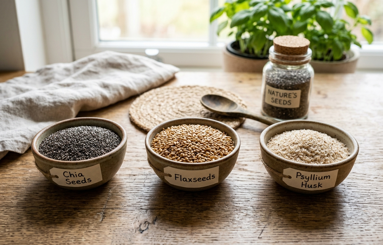 Chia Seeds, Flaxseeds, and Psyllium Husk can effect your body in different ways