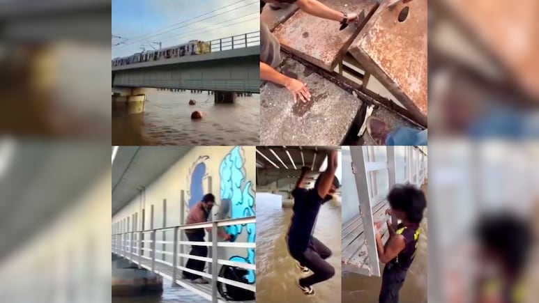 Caught On Camera: Youths Perform Dangerous Stunts, Pull-Ups On Bhayandar-Naigaon Railway Bridge