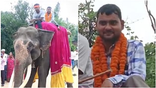 Video: यूपी में बेटे की सरकारी नौकरी लगते ही पिता ने दिखाई राजाओं वाली शान, हाथी पर बैठाकर निकाला जुलूस