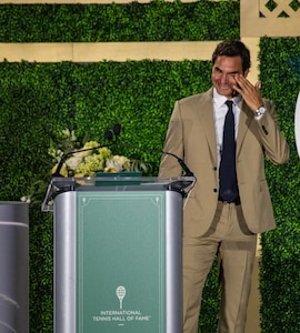 Emotional Roger Federer Inducted Into Tennis Hall Of Fame