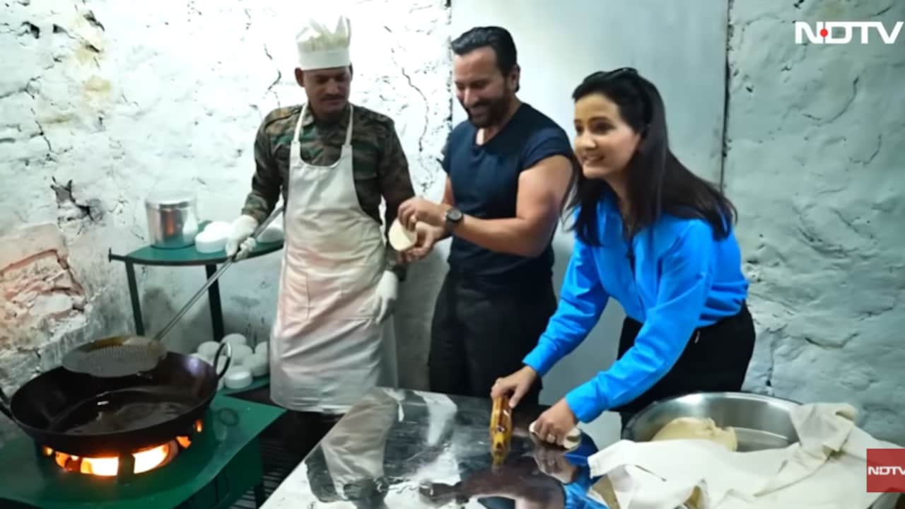 NDTV Jai Jawan 2026: Saif Ali Khan Learns To Make Puris In Army Cookhouse In Uri