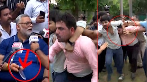 Scuffle Erupts At Pappu Yadav Press Conference Over Lord Ram Statue Question