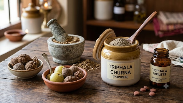 Triphala powder is a combination of 3 herbs that reduce inflammation in the gut