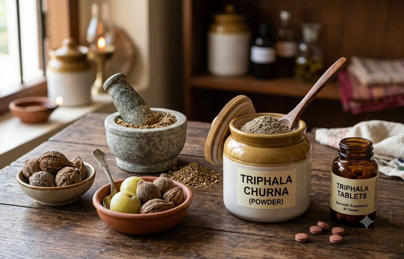 Triphala powder is a combination of 3 herbs that reduce inflammation in the gut
