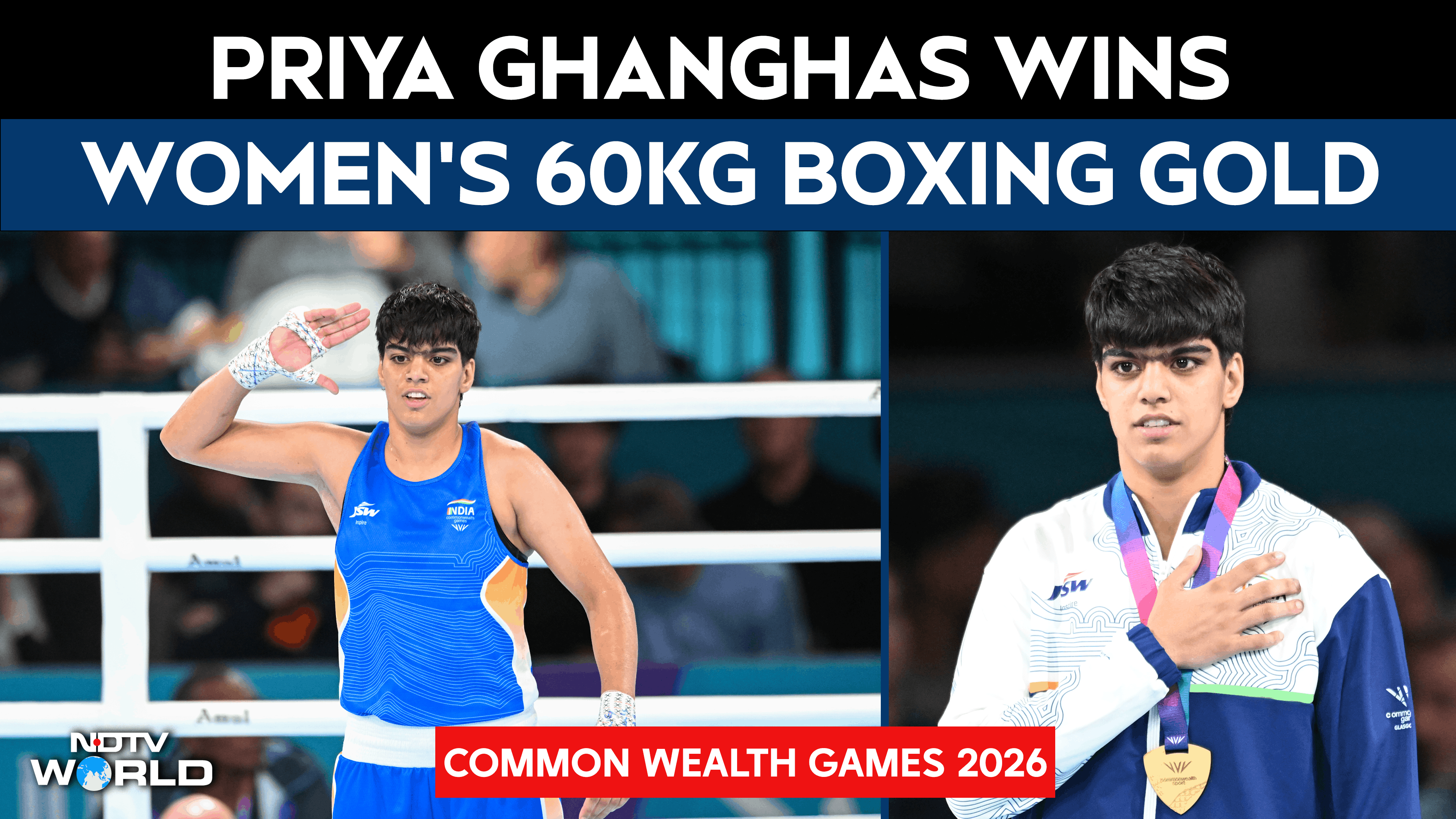 CWG 2026 | Priya Ghanghas Wins Women's 60Kg Boxing Gold, Dedicates Medal To The Nation