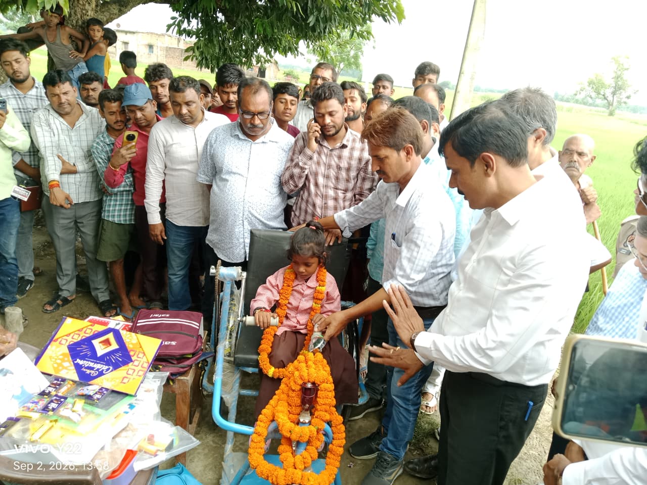 ballia dm ias mangla prasad singh provides tricycle disabled girl ragini ballia dm ias mangla prasad singh provides tricycle disabled girl ragini