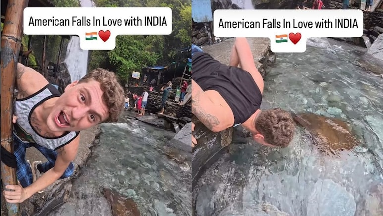 Video: American Tourist's Reaction To India's Natural Drinking Water Has The Internet Talking