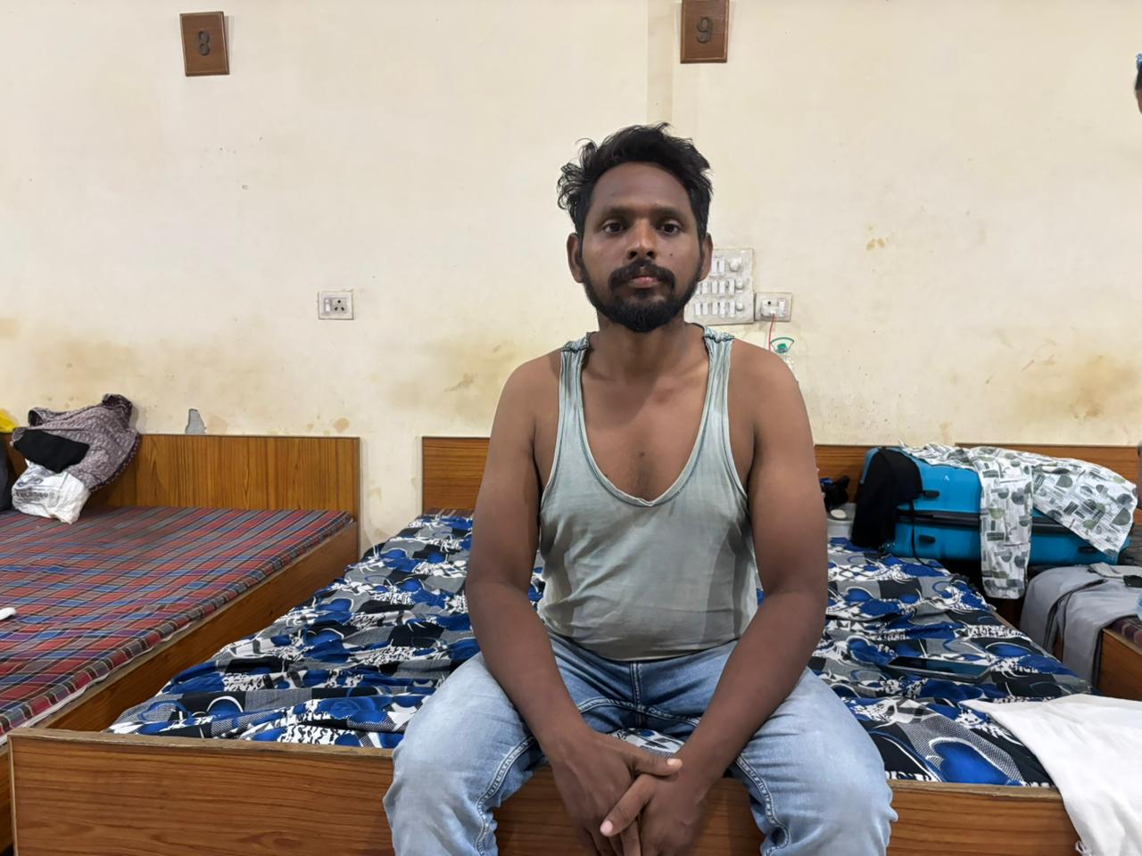 Naushad Khan at a rainbasera (shelter home) in Delhi.