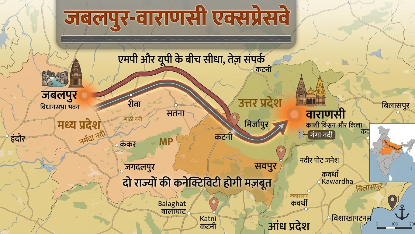 जबलपुर से वाराणसी 5 घंटे में, सतना, रीवा, प्रयागराज तक कनेक्टिविटी, MP-UP की लाइफलाइन बनेगा यह एक्सप्रेसवे