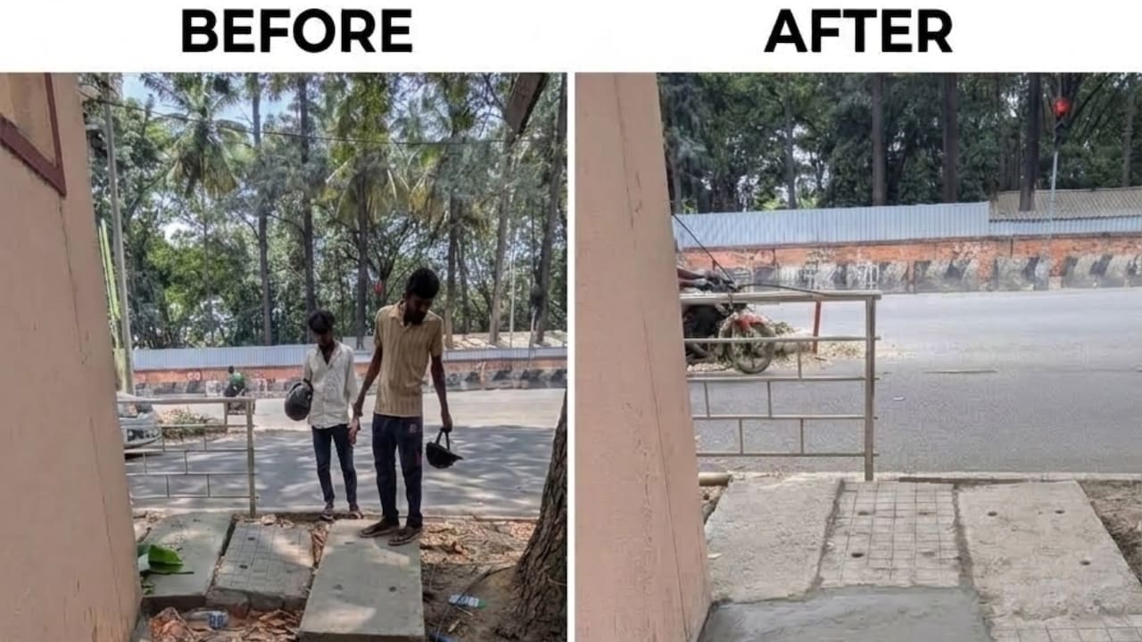 Bengaluru CEO Repairs Broken Footpath After Getting 'No Response' To Email, Complaint From BBMP, GBA