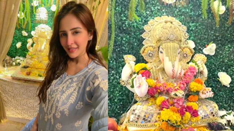 A Peek Inside Chahatt Khanna's Nature-Inspired Festive Decor: Fresh Foliage, Banana Leaves, And Floral Canopies