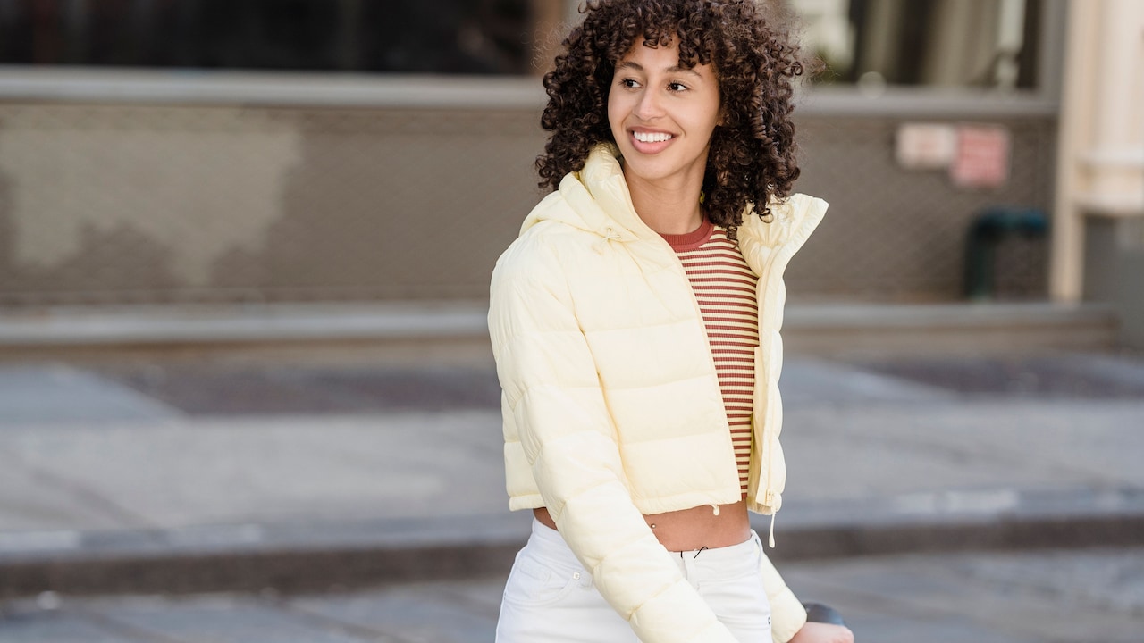 A cropped jacket thrown over a simple outfit, giving it an instant lift A cropped jacket thrown over a simple outfit, giving it an instant lift
