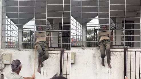 बंगले में घुसा चोर खिड़की की ग्रिल में घुसा, लोगों ने बरसाए डंडे, अमेरिका में रहता है मालिक