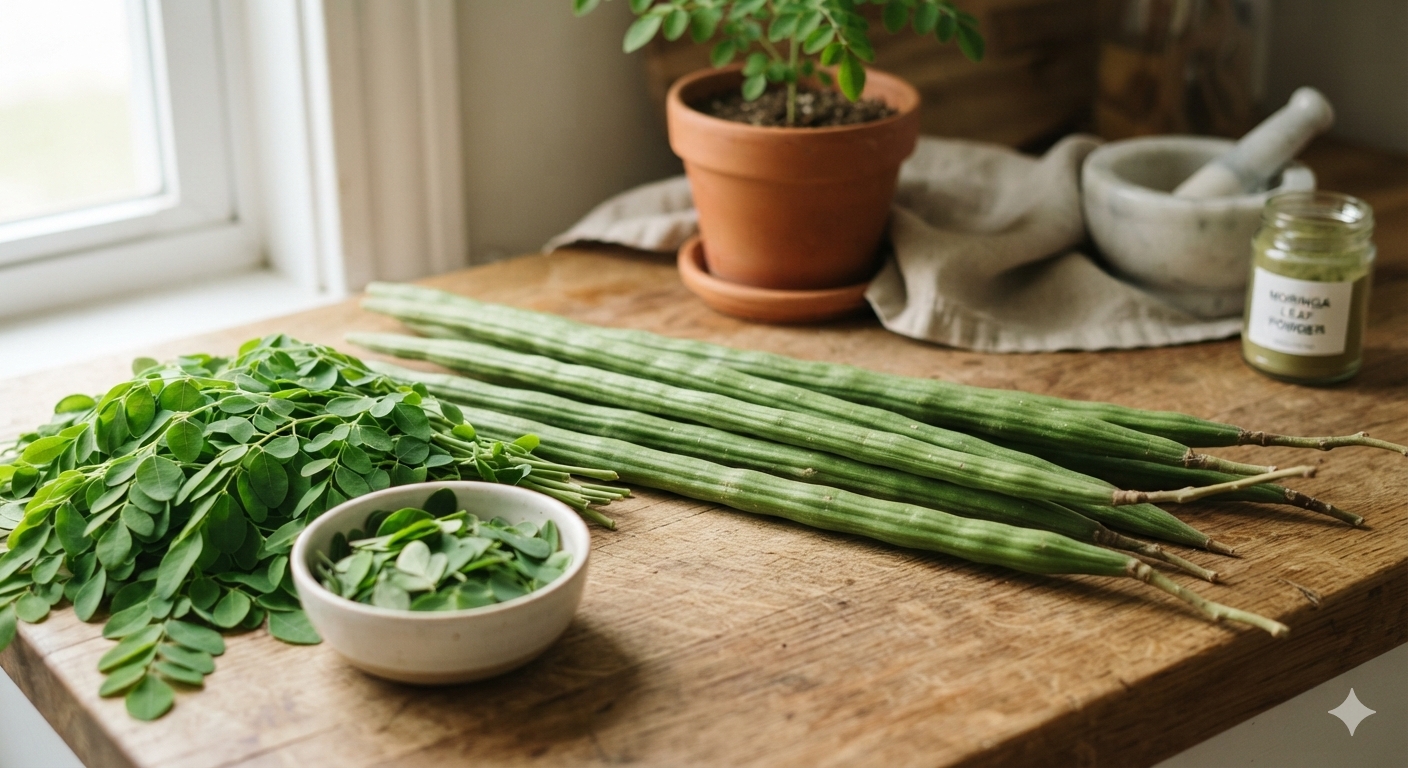 A 100-gram serving of fresh drumstick pods contains about 0.36 mg of iron