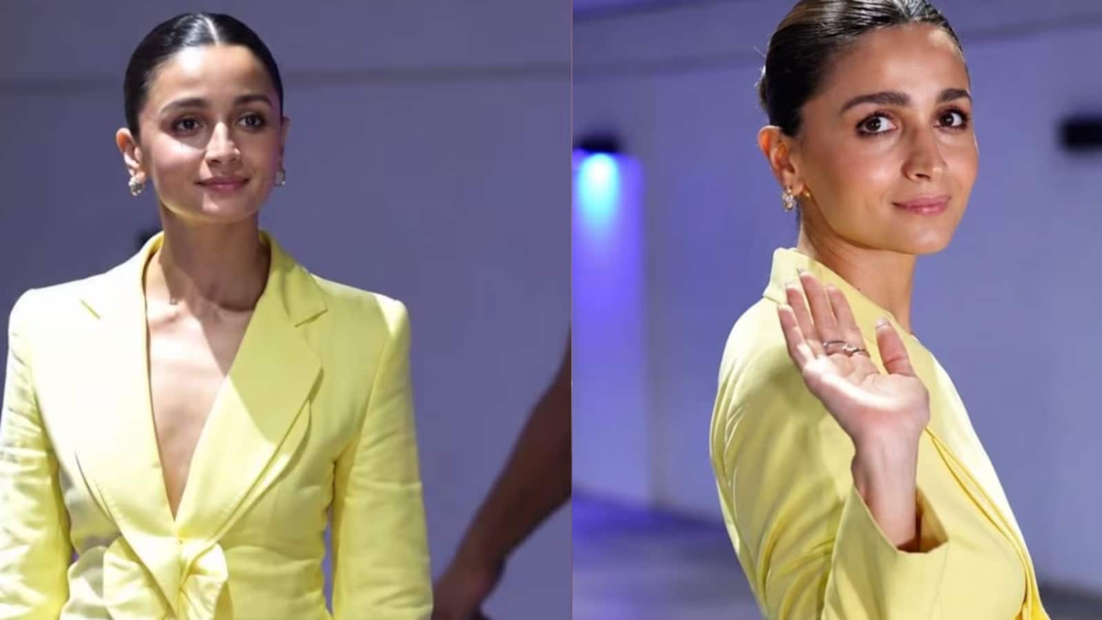 Alia Bhatt Wears Vintage Butter-Yellow Givenchy Couture in Mumbai Appearance