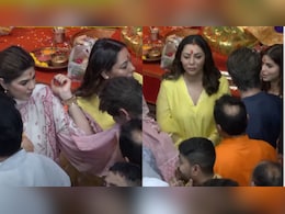 Video: Shah Rukh Khan Borrows Manager Pooja Dadlani's <i>Dupatta</i> At Lalbaugcha Raja, Internet Loves Their Bond